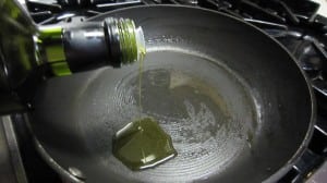 evoo in pan