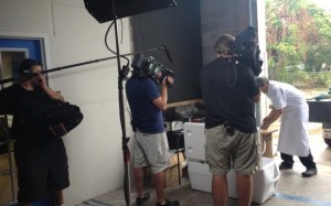 filming the pitch reel for Restaurant Makers at Trinity Groves