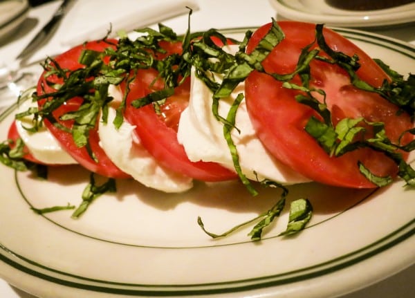 buffalo mozz salad with hothouse tomatoes and basil