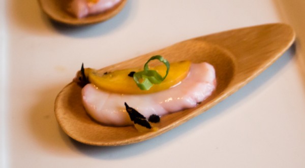 abacus iron horse wine dinner-3 grilled nectarine on a sashimi scallop
