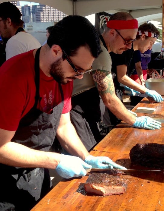 Aaron Franklin carving brisket