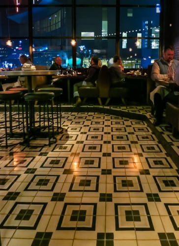 The decor is smart and sexy at at american f+b