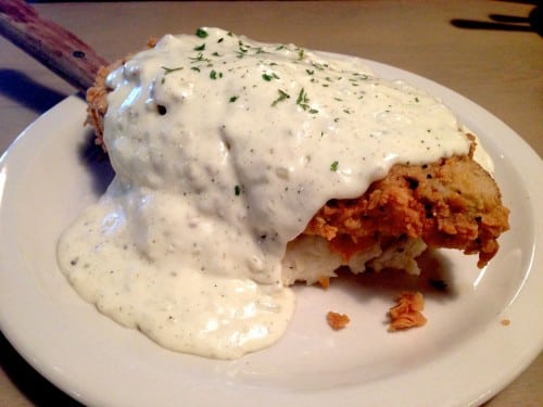 FM Smoke House serves a darn good, crispy-crust CFS, made with a smoked rib-eye