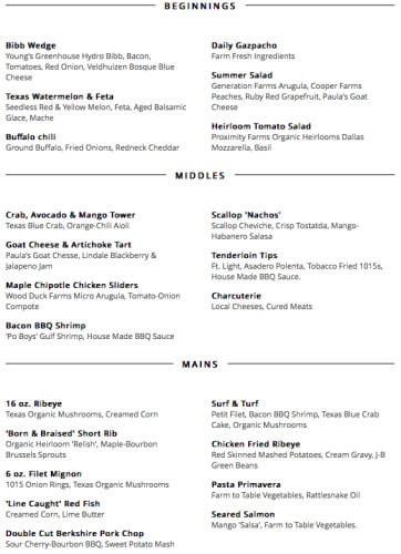 grain menu