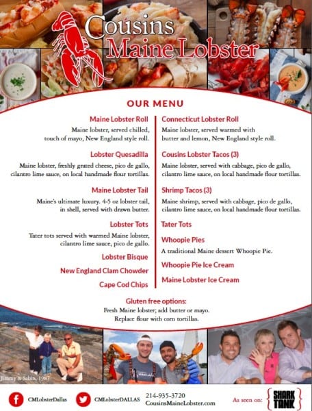 lobster menu